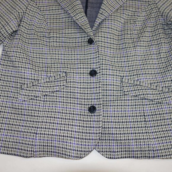 J. Jill Women's Houndstooth 2 Button Blazer Jacket Petite Medium Cotton PM - Picture 3 of 8